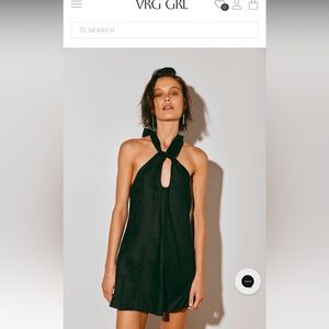 VRG GRL Linen Halter Mini Dress
